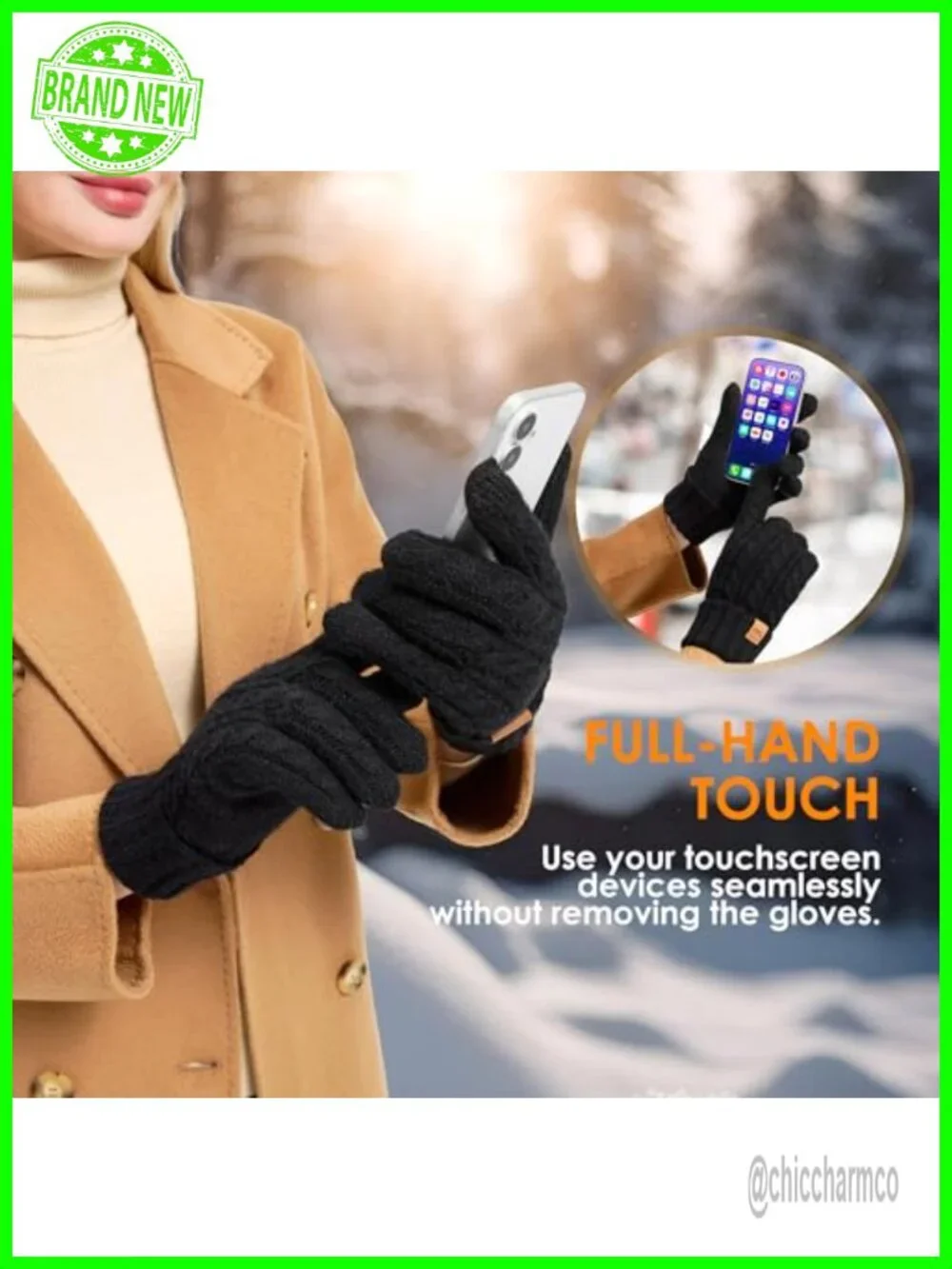 Winter Touchscreen Gloves with Fleece Lining, Thermal Warm Gloves for Women